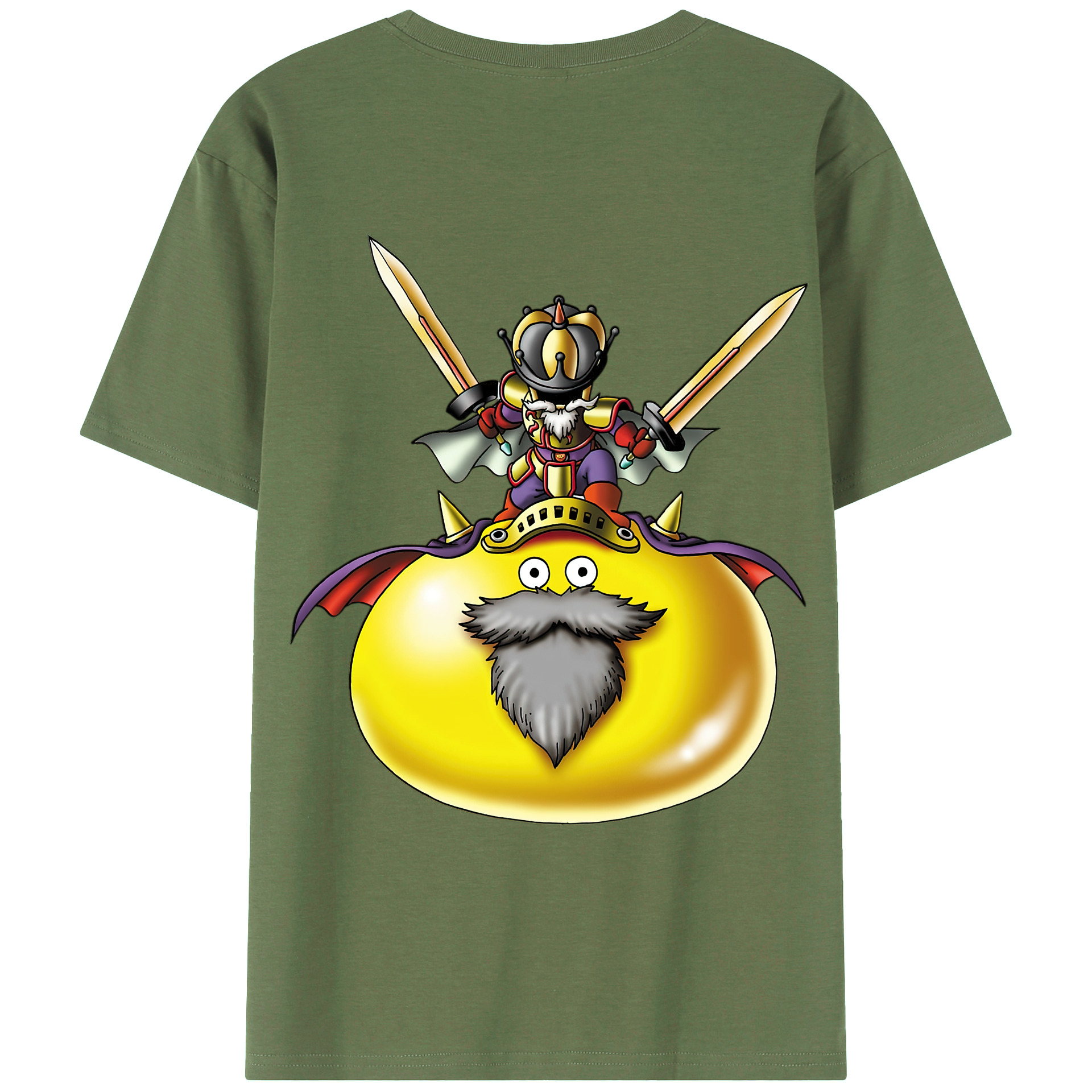 （画像用） ドラゴンクエスト Doragon Kuesuto Dragon Quest 綿100％ メンズ半袖Tシャツ（バックプリント） 通気性